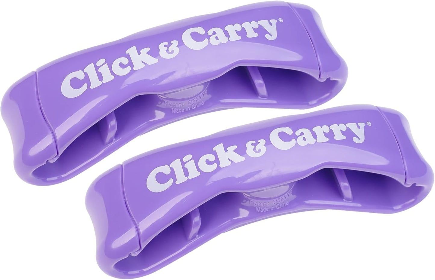 Click & Carry Kitchen Storage & Organization - Plastic Bag Organizer and Holder for Easy Shopping - Shark Tank - Gel Padding Bags Handle, Hands-Free Design for Groceries, Paint Can Carrier, 2 Pack