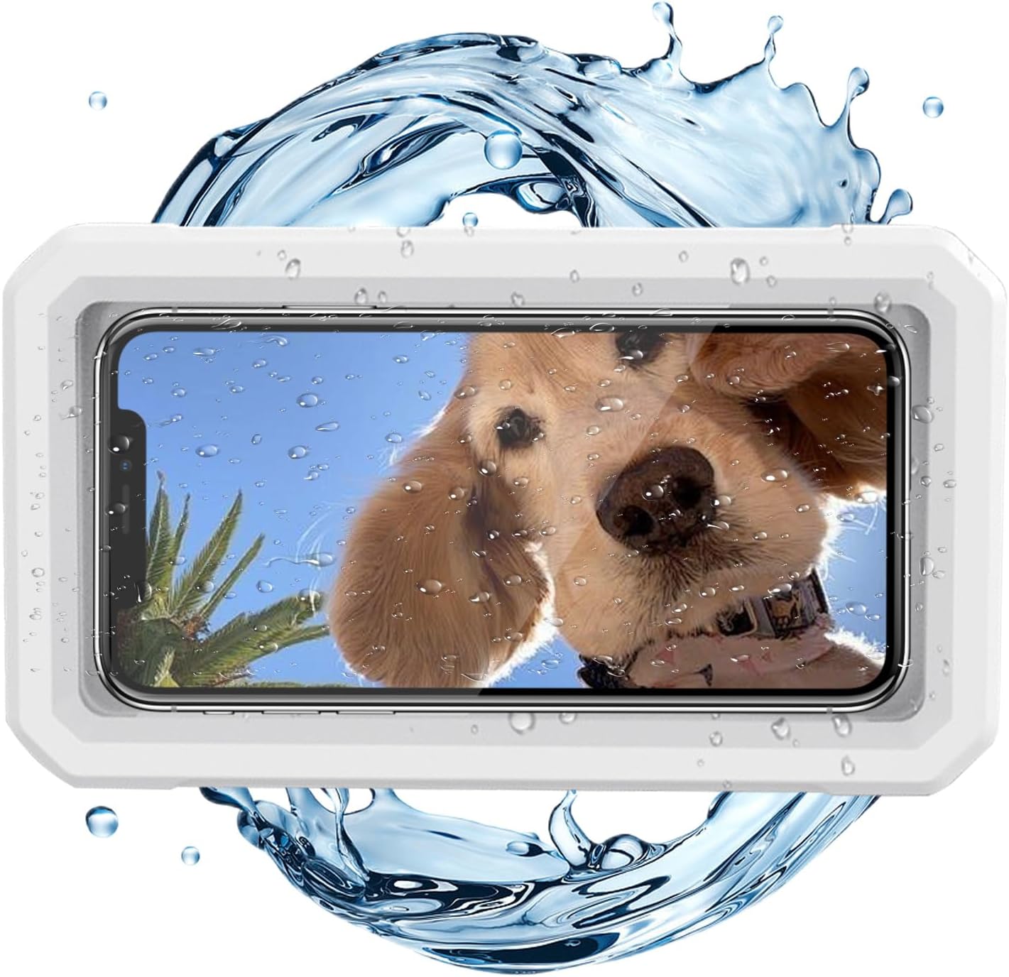 Shower Phone Holder Waterproof Adjustable Rotating Wall Mount Touchscreen Compatible Multi Functional Phone Holder for Shower Bathroom Waterproof Anti Fog Design
