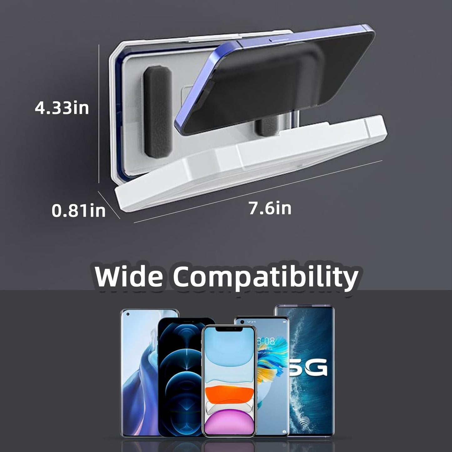 Shower Phone Holder Waterproof Adjustable Rotating Wall Mount Touchscreen Compatible Multi Functional Phone Holder for Shower Bathroom Waterproof Anti Fog Design