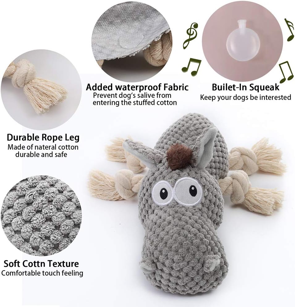 Dog Toy, Large Dog Squeaky Toys, Stuffed Animal Dog Plush Toy for Puppy, Small, Middle, Large Dogs