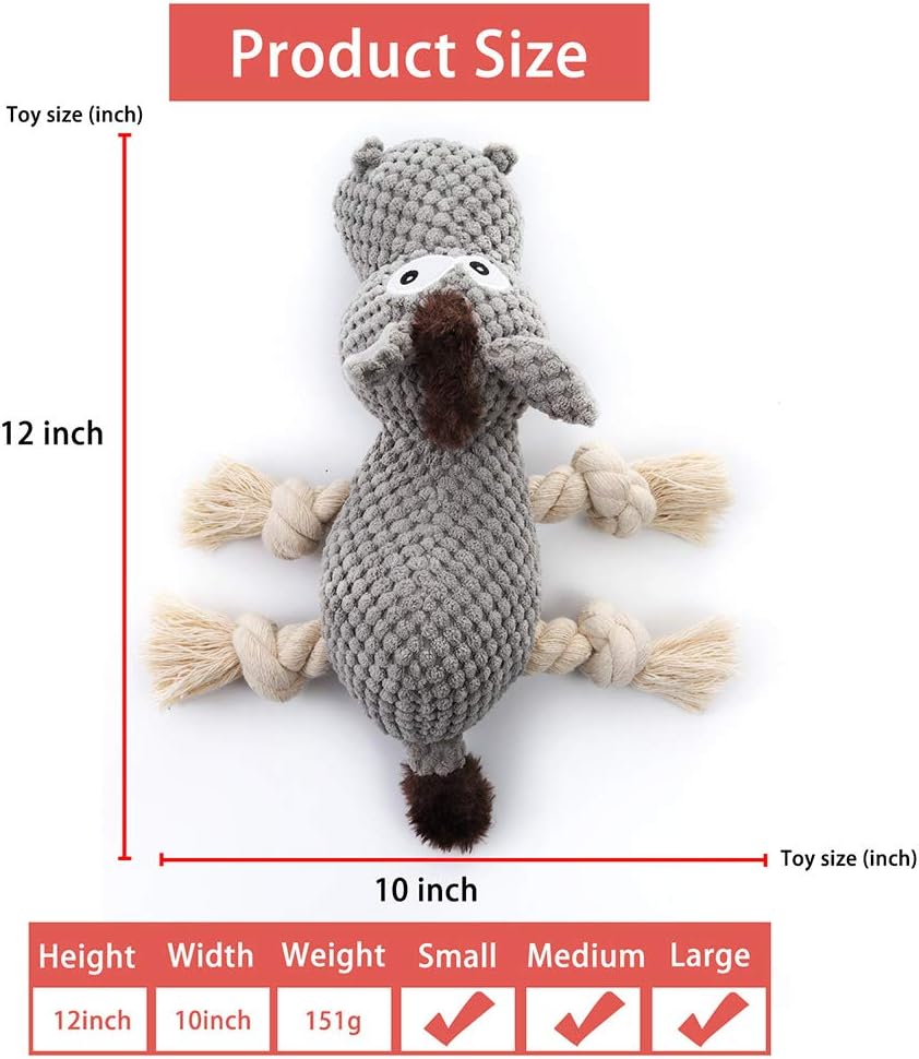 Dog Toy, Large Dog Squeaky Toys, Stuffed Animal Dog Plush Toy for Puppy, Small, Middle, Large Dogs