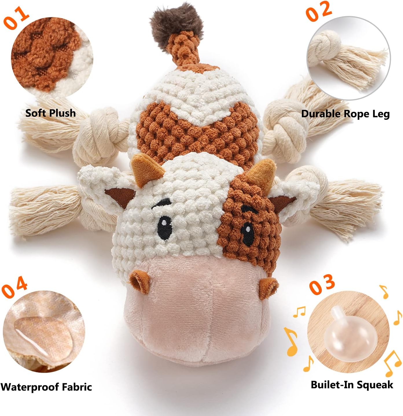 Dog Toy, Large Dog Squeaky Toys, Stuffed Animal Dog Plush Toy for Puppy, Small, Middle, Large Dogs