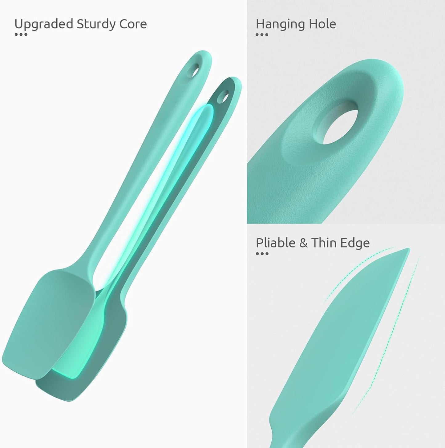 Silicone Spatula Set with 600 Degrees Fahrenheit Heat Resistant