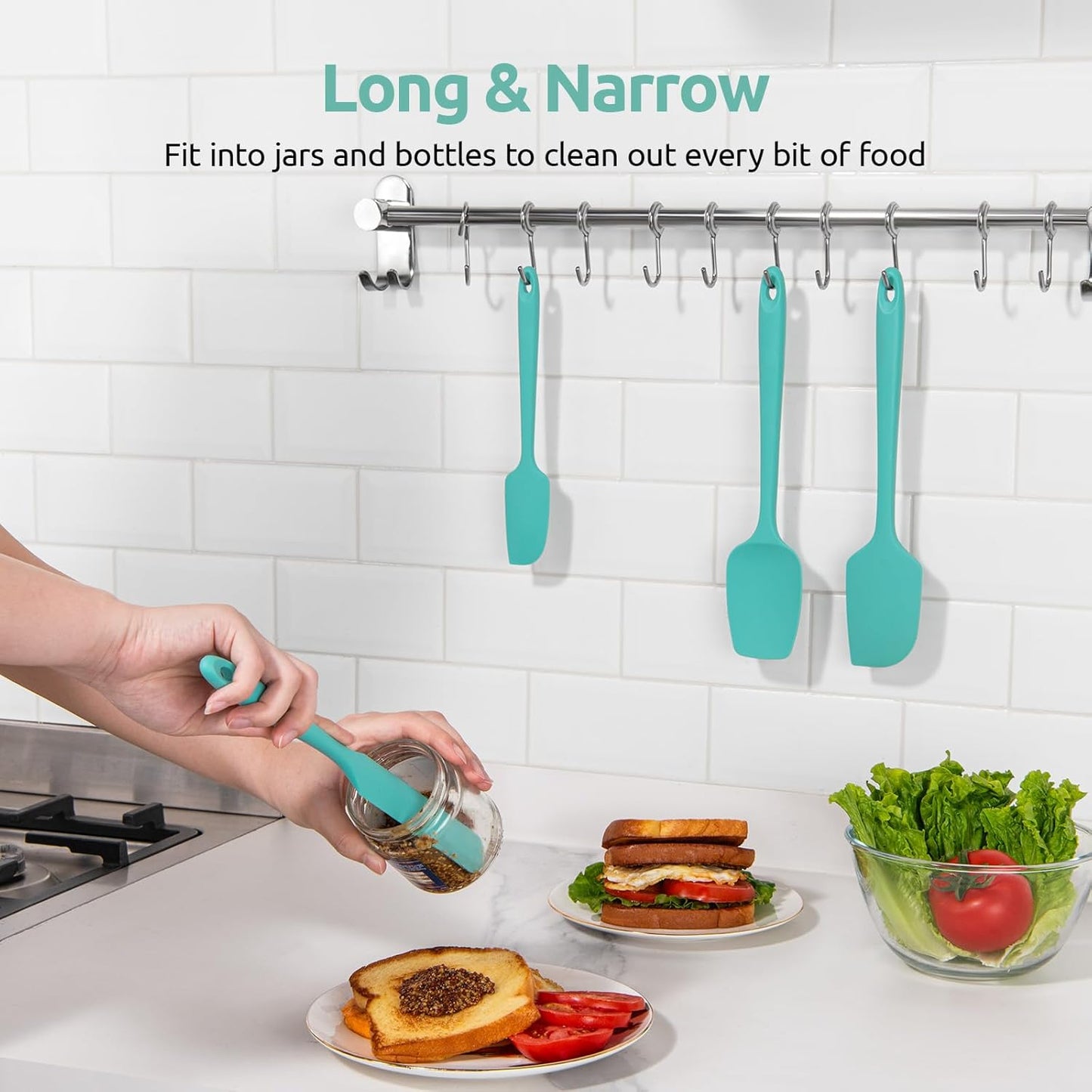 Silicone Spatula Set with 600 Degrees Fahrenheit Heat Resistant