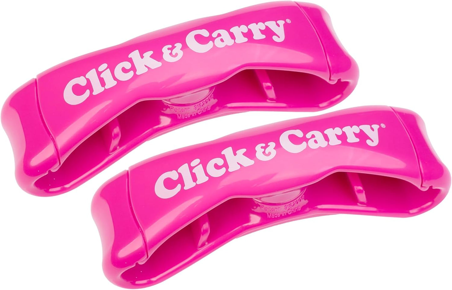 Click & Carry Kitchen Storage & Organization - Plastic Bag Organizer and Holder for Easy Shopping - Shark Tank - Gel Padding Bags Handle, Hands-Free Design for Groceries, Paint Can Carrier, 2 Pack