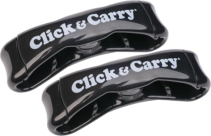 Click & Carry Kitchen Storage & Organization - Plastic Bag Organizer and Holder for Easy Shopping - Shark Tank - Gel Padding Bags Handle, Hands-Free Design for Groceries, Paint Can Carrier, 2 Pack