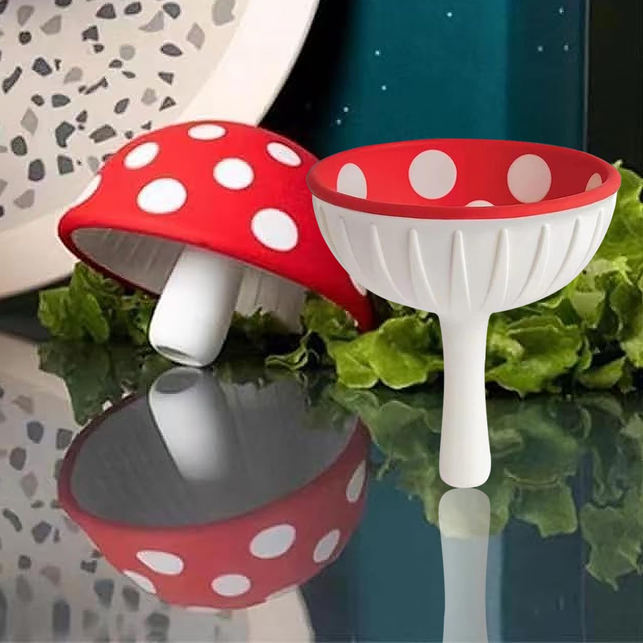 Mushroom Funnel for Kitchen,Cute Foldable Silicone Mini Funnel for Filling Bottles,Fun Kitchin Gadgets ( 2pcs )