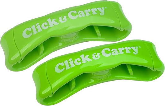 Click & Carry Kitchen Storage & Organization - Plastic Bag Organizer and Holder for Easy Shopping - Shark Tank - Gel Padding Bags Handle, Hands-Free Design for Groceries, Paint Can Carrier, 2 Pack